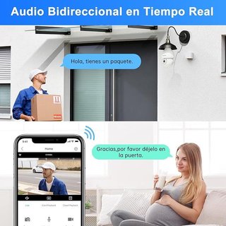 CiKiKWXO 2K 3MP Bombilla E27 Camara WiFi DUAL