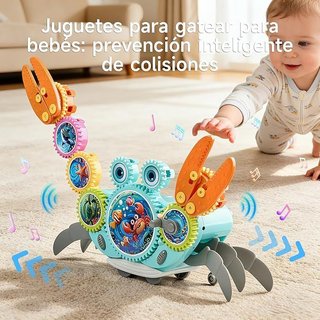 Meribbit cangrejo bebé 2 modos sensor luces música