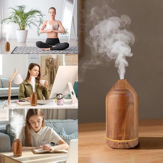 GuKKK Humidificador Difusor Aceites 100ml Madera