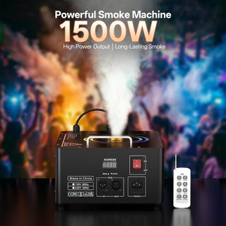DAZZLINGSTAGE Máquina Humo 1500W 6 LED RGB DMX512