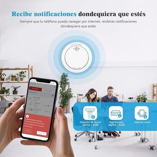 XINDUM detectores humo WiFi base 10 años 3 uds