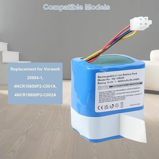 MXJFYY Batería 14,4V 6600mAh Vorwerk Kobold VR200