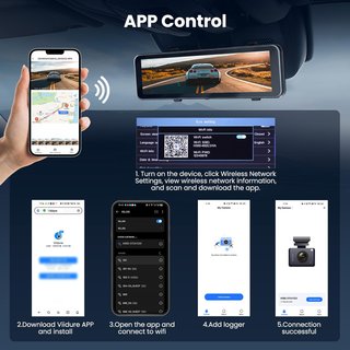 HIKITY Espejo Retrovisor Dash Cam 10,8'' 4K WiFi