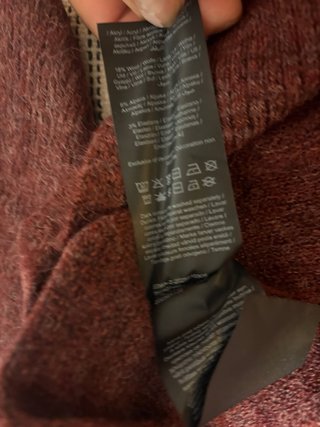 Jersey punto grueso Pieces borgoña talla L nuevo