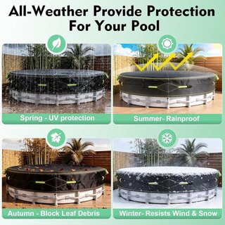 ROMIVO Cubierta Piscina Ø365cm PVC UV Polvo