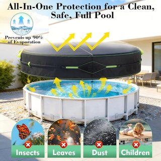 ROMIVO Cubierta Piscina Ø365cm PVC UV Polvo