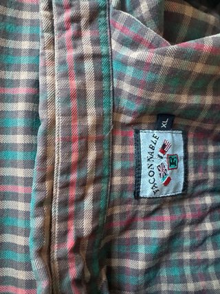 Camisa Façonnable cuadros verde y rosa