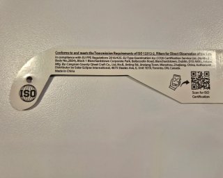 Gafas Protección Eclipse Solar Total