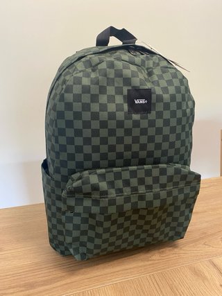 Mochila Vans Cuadros Verde y Negra
