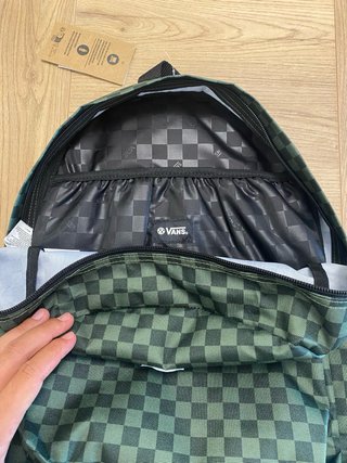 Mochila Vans Cuadros Verde y Negra