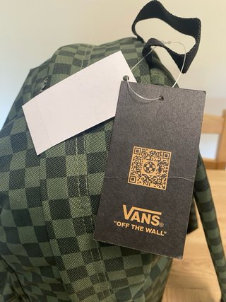 Mochila Vans Cuadros Verde y Negra