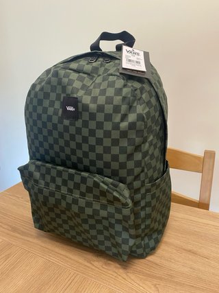 Mochila Vans Cuadros Verde y Negra