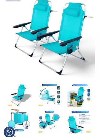 Conjunto 2 Sillas Playa Azul