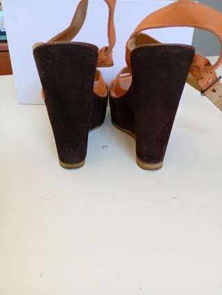 Sandalo in pelle arancio n.38