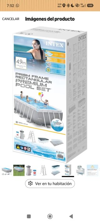 Piscina desmontable metal y plástico