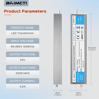 Transformador 220V a 24V 100W 4,2A LED Driver Exterior Impermeable IP67