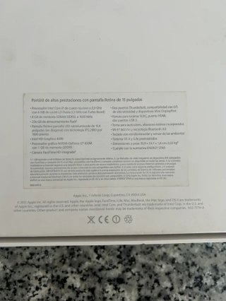 MacBook Pro Retina 15,4" 2012 | Caja Original