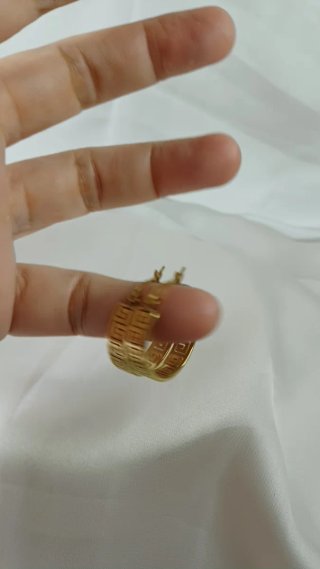 Pendientes Aro Diseño Griego Chapado Oro 18k