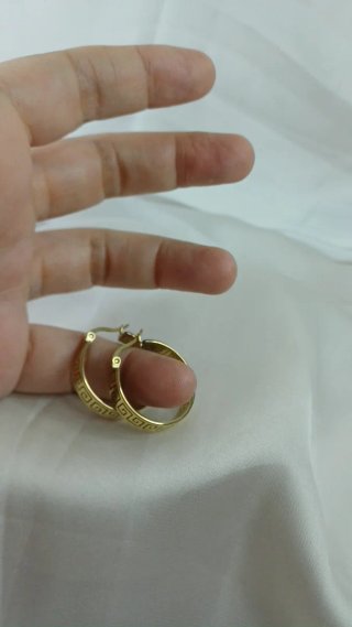 Pendientes Aro Diseño Griego Chapado Oro 18k