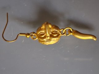 Orecchini donna dorati con cornetti