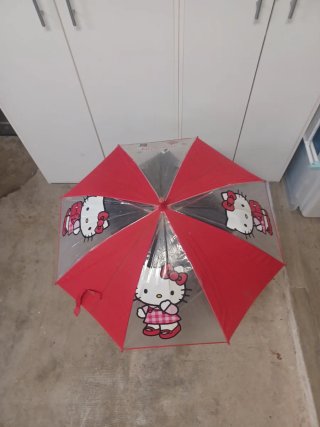 Paraguas Hello Kitty Rojo y Blanco