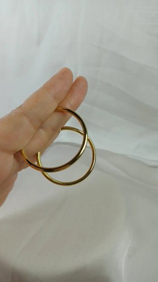 Pendientes Aro Grande Liso Chapado Oro 18k Vintage