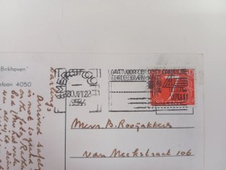 Postal Hotel Birkhoven Holanda 1954