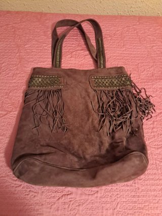 Bolso ante flecos marrón