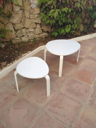 2 mesas de centro redondas blancas Ikea