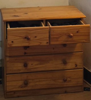 Cómoda de madera 5 cajones
