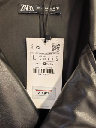 Vestido polipiel Zara Talla L