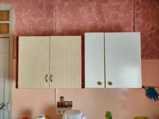 2 Armarios de Cocina Beige y Blanco
