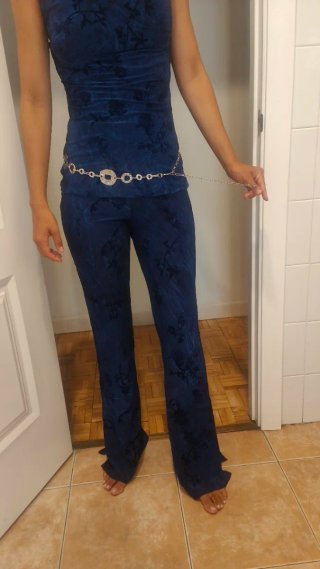 Conjunto Desigual azul estampado