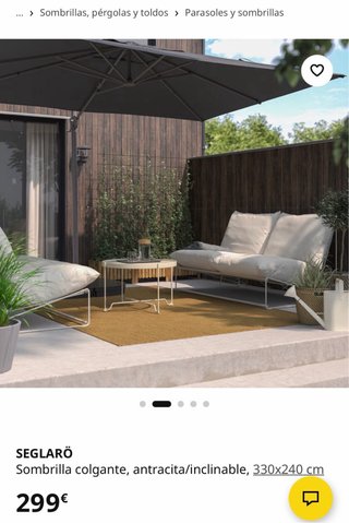 Sombrilla XL Seglaro Ikea Beige. Nueva en caja