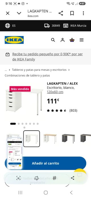 Cajonera Ikea Alex Blanca