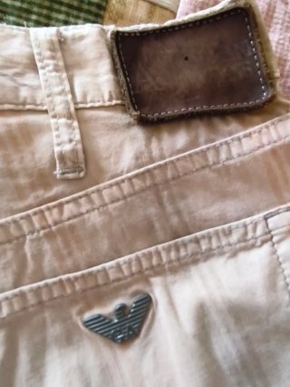 Pantalón Armani Jeans Beige Rayas