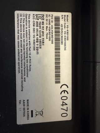 Teclado Samsung VG-KBD 1500 Negro