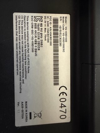 Teclado Samsung VG-KBD 1500 Negro