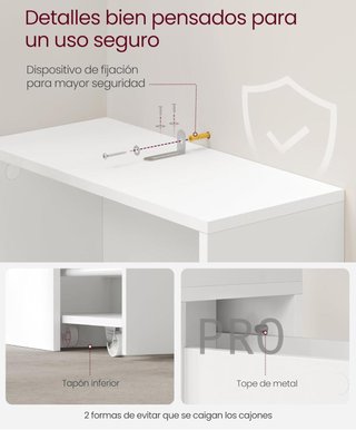 Armario de baño alto con cajones - Vasagle