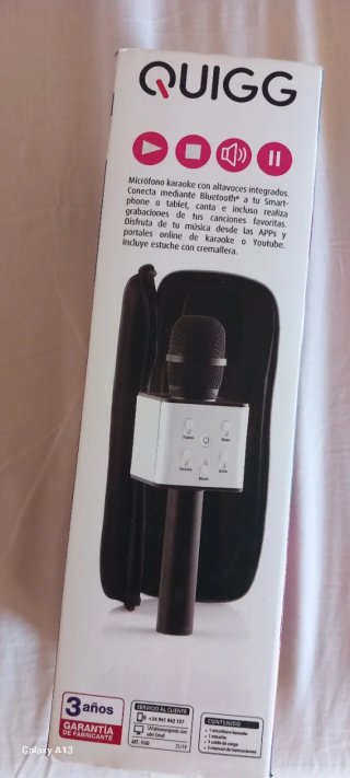 Micrófono Karaoke Dorado y Blanco