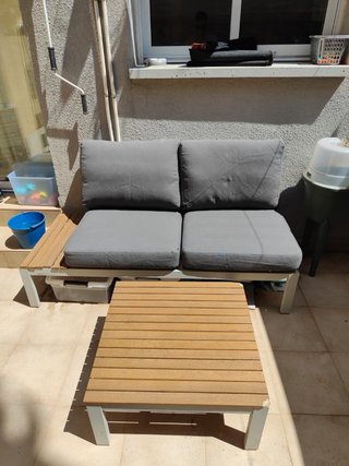 Pack Muebles Exterior Plástico Blanco/Gris