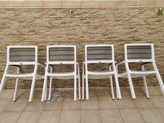 Pack Muebles Exterior Plástico Blanco/Gris