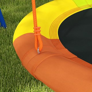 Columpio de Jardín para Niños, Columpio en Forma de Nido para 1-2 Niños con Estructura en A de Metal Reforzado, 196X172X180Cm, Multicolor