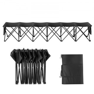 Banco Plegable Portátil, Banco de Fútbol Plegable para 6 Personas con Bolsillos Laterales y Bolsa de Transporte, Asientos Laterales de Tela Oxford 600D Ligera, para Fútbol, Béisbol, Camping, Event...
