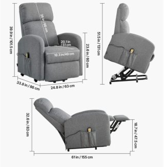 Sillón levantapersonas reclinable con instalación.