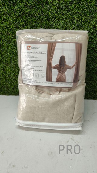 Cortinas Visillos Beige para Salón Cortinas Dormitorio 2 Piezas