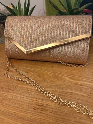 Bolso de fiesta dorado y rosa