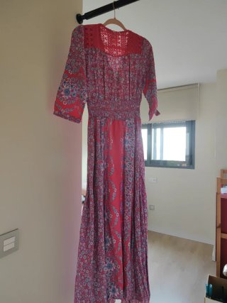 Vestido Boho Chic Fucsia Flores Celeste JAASE