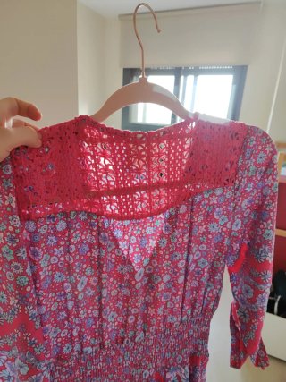 Vestido Boho Chic Fucsia Flores Celeste JAASE
