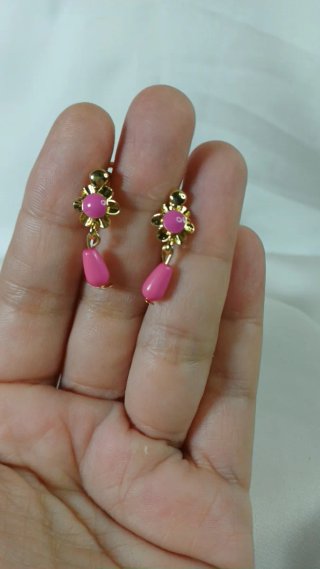 Pendientes Cubanitas Chapado Oro 18k Topacio Rosa